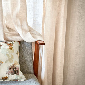 Cortinas de Tul Texturizado de Lino 100% de Lujo, Cortinas y Cenefas de Lino Natural - Product Image 4