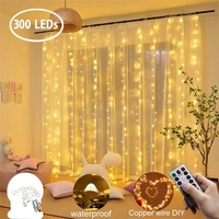 Guirnalda de Luces Navideñas con Control Remoto y Temporizador, 3x1m, Blanco Cálido, USB, 8 Modos, Luces de Hielo de Alambre de Cobre para Halloween, Decoración Festiva