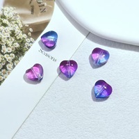 Manik-manik Kaca Bentuk Hati Warna Permen 8mm Lubang Lurus untuk Pembuatan Kalung Anting Perhiasan Kerajinan Tangan