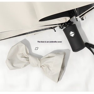 Ombrello a vento automatico crema da donna Design fresco pieghevole per studenti a doppio scopo parasole da pioggia protezione solare protezione solare - Product Image 4