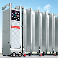 Porte rétractable automatique en acier inoxydable Porte de sécurité pliante d'usine d'école Barrière de trafic