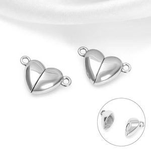 AA01107 magnete a forma di cuore gioielli fibbia a forma di cuore amanti del braccialetto fai da te chiusura lucidata per braccialetto <span class=keywords><strong>coppia</strong></span> fai da te - Product Image 5