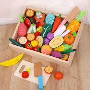 Juego de Juguetes de Madera para Cortar Frutas y Verduras, Juego de Imitación para la Educación Temprana, Comida de Juguete para Niños - Product Image 1