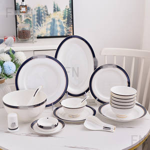 The Best-selling Blue and <b>White</b> Ceramic Tableware with <b>Gift</b> <b>Box</b> and logo Dinner Tableware Set - Product Image 2