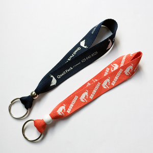 Custom Silk Screen Printed Logo Polyester Business Wrist Strap Lanyards Individually Packaged Low Price Key Holder Promotional