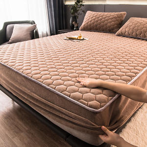 Sarung kasur bulu tebal katun laminasi untuk musim gugur dan musim dingin, penutup tempat tidur hangat untuk selancar penuh - Product Image 5