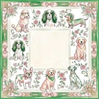 Tapis de Mahjong Orange Ram Sheep, motif floral vintage pivoine marguerite, bordure ornée bleu foncé, antidérapant, pour table de jeu de la faune