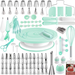 137Pcs Professional Cake Decorating Supplies Kit with Turntable Rotating Stand Piping Nozzles <strong>Baking</strong> Tools <strong>Set</strong> for Beginners - Product Image 2