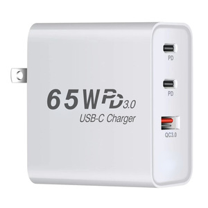 Chargeur USB C 65W PD 3.0 à double port, adaptateur de charge rapide pour ordinateur portable, téléphone, tablette - Product Image 3