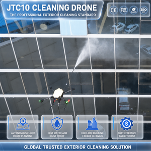 Drone de nettoyage léger pour l'entretien aérien des bâtiments, avec contrôle de débit variable, pour murs de bâtiments d'appartements et murs-rideaux en verre - Product Image 1
