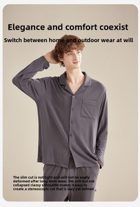 <span class=keywords><strong>Pigiama</strong></span> di Alta Qualità Traspirante e Confortevole, Pantaloni da Notte per <span class=keywords><strong>Uomo</strong></span>, Autunno Inverno, Maniche Lunghe, Foderati in Pile, Termici Imbottiti - Product Image 4