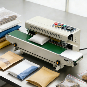 Scelleuse horizontale à bande continue pour feuilles d'aluminium avec codage à encre solide, machine de thermoscellage plastique, Selladoras De Banda Continuas - Product Image 1