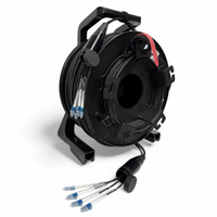 Câble de brassage optique tactique LC 4 fibres sur bobine TPU 50m 100m G657A1, cordon de brassage blindé avec tambour pour événements en direct