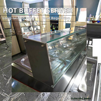 Soupe électrique commerciale série H Bain Marie 2000W hôtel Restaurant équipement de cuisine 9L Buffet comptoir chauffe-aliments verre
