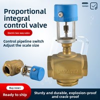 Vanne solénoïde électrique bidirectionnelle à cinq voies DN50 pour unité de ventilo-convecteur, vanne de régulation proportionnelle intégrale pour climatisation centrale
