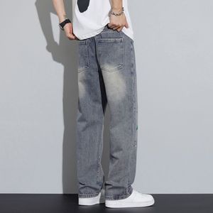 Mỹ nỗi nhớ giật gân mực cũ Quần Jean Nam đàn hồi eo lỏng ống thẳng đơn giản quần dài - Product Image 4