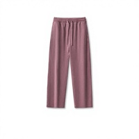Pantalon de jogging streetwear noir épais en coton pour homme, jambe ouverte, large et droite, décontracté, taille moyenne, unisexe