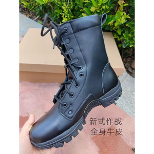 Combat <b>Boots</b> Full Cowhide High Top Anti Slip Outdoor Training Men's <b>Spring</b> Autumn - Product Image 1
