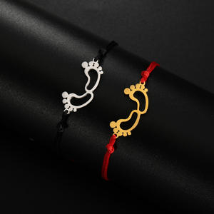 <span class=keywords><strong>Bracelet</strong></span> de <span class=keywords><strong>pied</strong></span> de bébé réglable pour femmes hommes pendentif de <span class=keywords><strong>pied</strong></span> en acier inoxydable bijoux cadeaux de fête des mères - Product Image 2