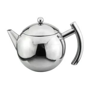 库存不锈钢茶壶水壶1.2L泡茶器柱塞不锈钢茶壶