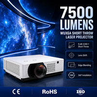 Projecteur laser OEM ODM 7500 lumens WUXGA à courte focale 0,68-0,82 pour exposition immersive en musée