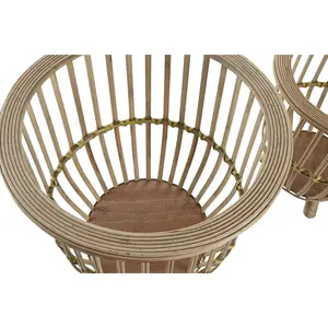 Ensemble de jardinières en bambou - Lot de 2 - 35x35x37cm - Brun clair naturel - Product Image 3