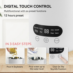 Tùy chỉnh 1000ml Xử lý thực phẩm Nut sữa <span class=keywords><strong>Maker</strong></span> Máy sữa đậu nành <span class=keywords><strong>Maker</strong></span> xách tay điện sưởi ấm Máy xay sinh tố - Product Image 5