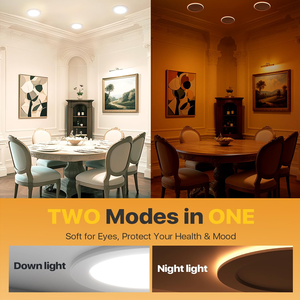 Lámpara <span class=keywords><strong>LED</strong></span> Empotrable Delgada ETL 110-120V Regulable de 6 y 4 Pulgadas con <span class=keywords><strong>Luz</strong></span> Nocturna - Product Image 3