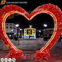 Lumières LED 3D en forme d'arche en aluminium personnalisées CE, pour l'extérieur et l'intérieur, IP65, motif cœur carré, certifiées RoHS, pour la décoration de Noël