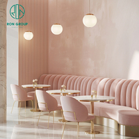 Cafe Coffee Shop Halbkreis gebogener Marmor runder Restaurants tuhl Set Stand Sitz Sofa Möbel Tisch