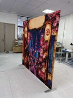 Mur de toile de fond publicitaire personnalisé de 10 pieds, droit ou courbé, pour stand d'exposition, en tissu extensible tendu