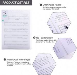 Paquete de 4 Fundas Protectoras Resistentes de Plástico Transparente con 30 Bolsillos para Carpeta de Archivos, Portafolio de Arte, Presentación de Documentos, Protectores de Libros Resistentes - Product Image 4