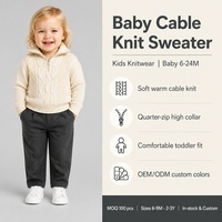 Pull-over pour enfants personnalisé OEM & ODM, tricot torsadé, manches longues, col montant, style classique, automne-hiver, acrylique, prix de gros