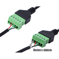 Cable de extensión sin soldadura con terminal de tornillo tipo USB, conector macho USB 2,0 a conector adaptador de terminales de tornillo de 5 pines