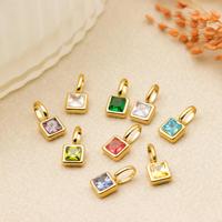 Pendentif en zircone en forme de goutte d'eau en acier inoxydable plaqué or SongYi, chaîne à maillons tendance, bijoux pour cadeau