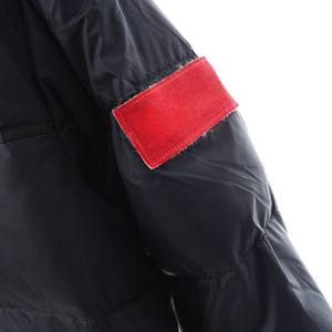 Chaqueta Acolchada con Bloques de Color Blanco y Negro, Chaqueta de Moda Urbana con Cuello Alto y Cremallera, con Rayas Decorativas y Diseño de Parches - Product Image 4