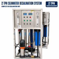 Système de purification d'eau par osmose inverse Two Whale avec réservoir sous pression 2 tonnes/heure, pompe PLC, moteur, machine pour eau de mer haute pression 2kW