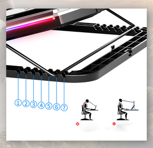 Support de refroidissement pour ordinateur portable avec double port USB, 7 positions, support de refroidissement pour ordinateur portable, angles réglables, rehausseur d'ordinateur pour ordinateur portable de <span class=keywords><strong>17</strong></span>,3 <span class=keywords><strong>pouces</strong></span> - Product Image 4