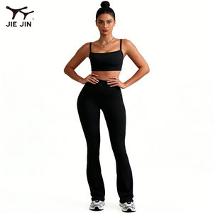 जिजिजिन अनुकूलित नरम उच्च कमर सांस लेने योग्य त्वरित शुष्क खेल फोले लेगिंग 2 टुकड़ा सेट - Product Image 2
