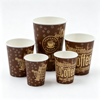 Gobelet jetable écologique en papier kraft de qualité alimentaire à paroi simple avec logo et couleur personnalisables pour café chaud