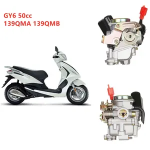 Karburator PD18J penutup logam untuk GY6 50 49CC 50CC 139QMB 139QMA 4 Stroke skuter Taotao Moped mesin ATV