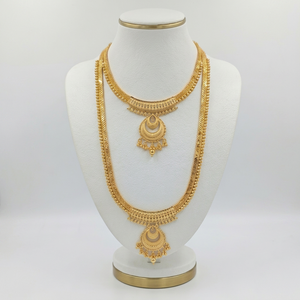 Parure de collier superposé Divyoro Grand Chandbali avec boucles d'oreilles, plaqué or, bijoux ethniques tendance pour femme, pour mariage et fête, 24 pouces - Product Image 1