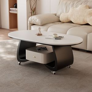 Muebles de Diseño para el Hogar, <span class=keywords><strong>Mesa</strong></span> de <span class=keywords><strong>Centro</strong></span> Cuadrada Personalizable, <span class=keywords><strong>Mesa</strong></span> de Café Blanca de <span class=keywords><strong>Estilo</strong></span> Nórdico con Ruedas - Product Image 1