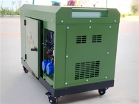 Générateur diesel silencieux haute efficacité 5 kW 6 kVA, monocylindre, refroidi par eau, portable, réservoir de carburant de 25 L, ATS DC