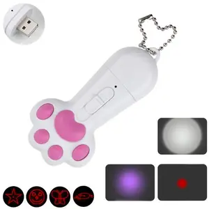 Vendita calda Cat Paw Style LED Toy Pet Funny Light Sight Pointer Interactive Teaser Electronic Laser Pen Training Scratching Tool