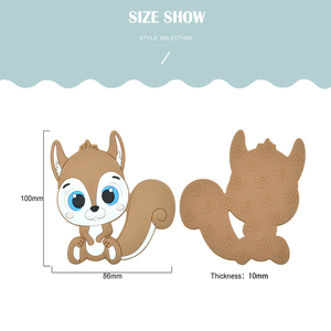 สร้อยคอซิลิโคนสำหรับเด็กทารก ปลอดสาร BPA รูปสัตว์การ์ตูนกระรอก ของเล่นนุ่มสำหรับกัดแทะ ช่วยบรรเทาอาการปวดฟัน - Product Image 6