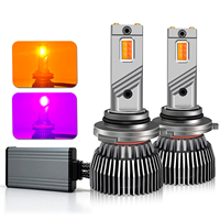 Phares LED bicolores M6A 120W à changement de couleur ambre/rose violet CSP3570 H1 H3 H7 H8 H9 H11 H16 HB3 9005 HB4 9006, directement de l'usine