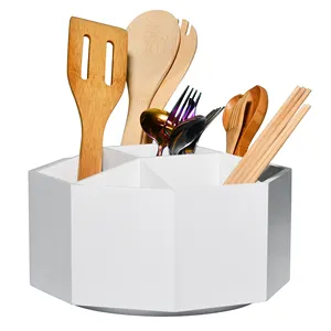 Beliebte Holz Grad Rotation Stift halter Lieferanten Schreibtisch mit Lagerung Multifunktion ale Holz Schreibtisch Küche Utensil Organizer