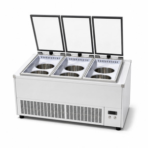 Mini-réfrigérateur Pozzetti de style italien avec congélateur, congélateur à crème glacée commercial coulissant et portable - Product Image 3