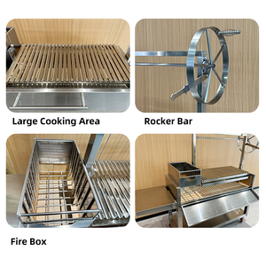 Barbecue au charbon de bois Santa Maria Premium en acier inoxydable argentin AG01C [Matériaux de qualité supérieure] Acier inoxydable de qualité alimentaire de haute qualité - Product Image 4
